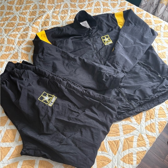 US ARMY BLACK PHYSICAL FITNESS APFU UNISEX JACKET & PANTS SET Small/Regular - Picture 1 of 14